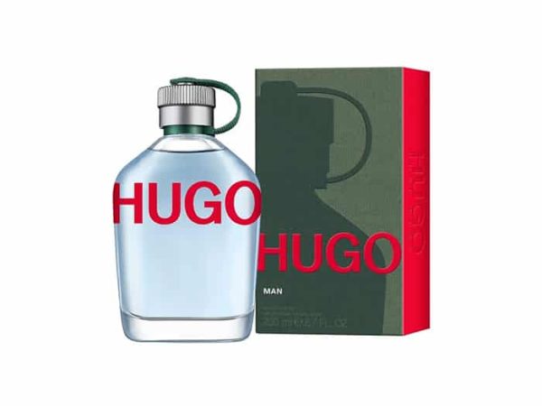 Hugo Man Eau de Toilette blue flask bottle with aromatic fresh masculine fragrance #