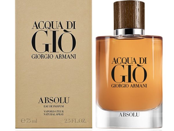 Acqua Di Gio Absolu Eau de Parfum 75ml by Giorgio Armani in elegant glass bottle with wooden cap