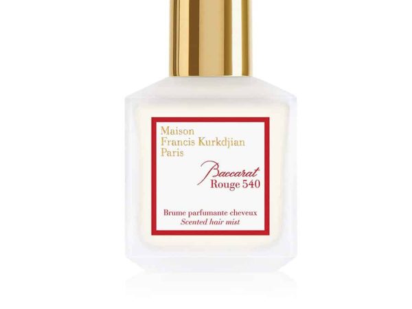 Baccarat Rouge 540 Scented Hair Mist 70ml bottle with signature amber-colored fragrance