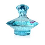 Britney Spears Curious Eau de Parfum 100ml in iconic blue bottle with pink atomizer