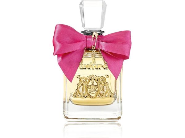 Viva La Juicy Eau De Parfum 100ml bottle with gold charm and pink packaging