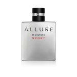 Chanel Allure Homme Sport Eau de Toilette 100ml bottle with silver cap and clear glass design