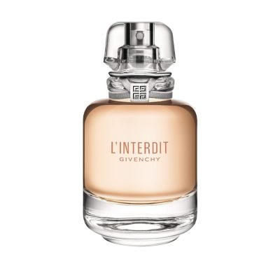 Givenchy L'Interdit Eau de Toilette 80ml bottle with elegant black ribbon detail