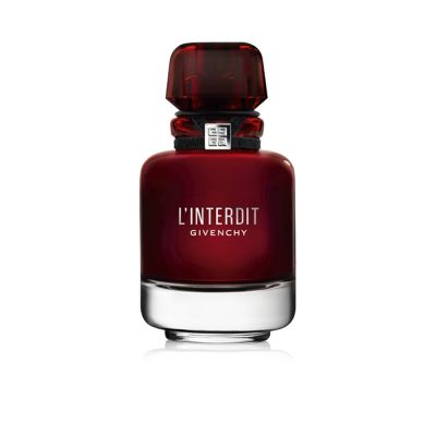 Givenchy L'Interdit Rouge Eau De Parfum 80ml bottle in striking red glass