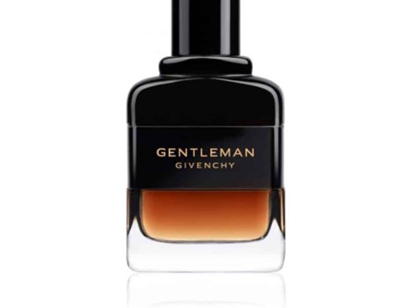 Givenchy Gentleman Reserve Privee Eau de Parfum 100ml bottle with wooden cap and amber liquid