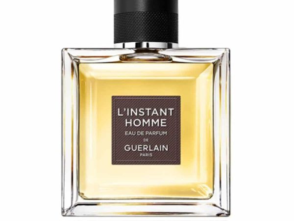 Guerlain L'Instant Homme Eau De Parfum 100ml bottle with woody oriental fragrance notes