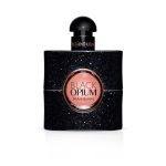YSL Black Opium EDP 90ml bottle with glitter finish and coffee vanilla fragrance notes ##