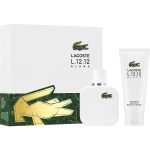Lacoste L.12.12 Blanc Gift Set with EDT and Deodorant Spray in white packaging