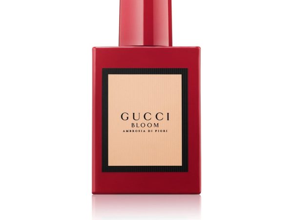 Gucci Bloom Ambrosia De Fiori Eau de Parfum 100ml bottle with elegant floral packaging