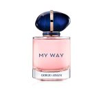 Giorgio Armani My Way Eau De Parfum 50ml bottle with blue glass and gold ring cap