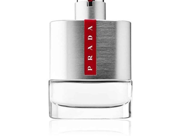 Prada Luna Rossa Eau De Toilette 100ml bottle with silver cap and minimalist design for men