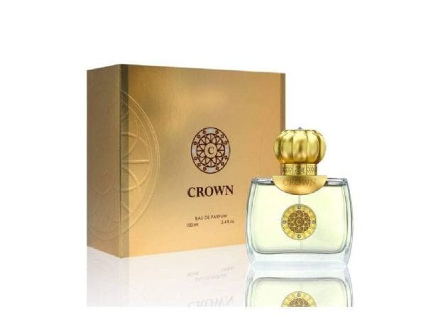 Oud AlDakheel Crown Gold EDP 100ML luxury Arabic perfume bottle with gold accents