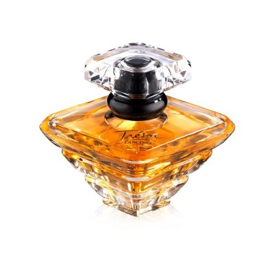 Lancome Tresor Eau De Parfum 100ml in iconic diamond-shaped bottle with pink fragrance
