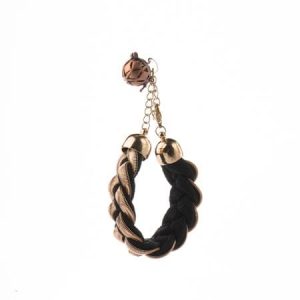 Bracelet With Empty Diffuser Locket in Black and Rose Gold for personal fragrance wear