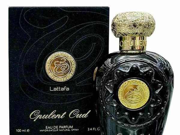Opulent Oud EDP 100ML luxury Arabic perfume bottle with golden accents